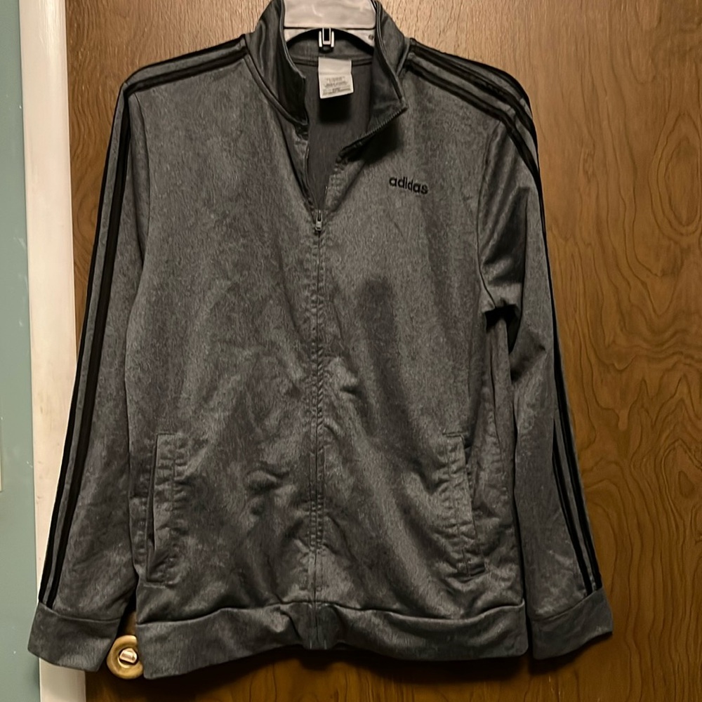 Adidas gray full zip jacket size XL tall (18-20) boy